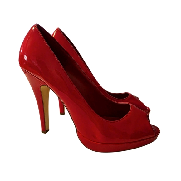 Paprika Shoes - Paprika Red Peep-Toe Heels Size 10